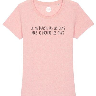 Camiseta de mujer - No odio a la gente - Rosa Heather