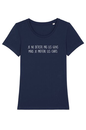 Tshirt Femme - Je deteste pas les gens - Navy