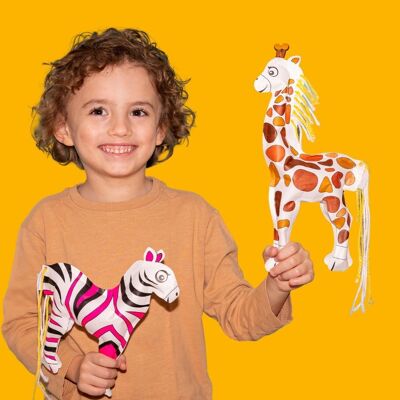 2 Pagine da colorare gonfiabili - Zebra e Giraffa