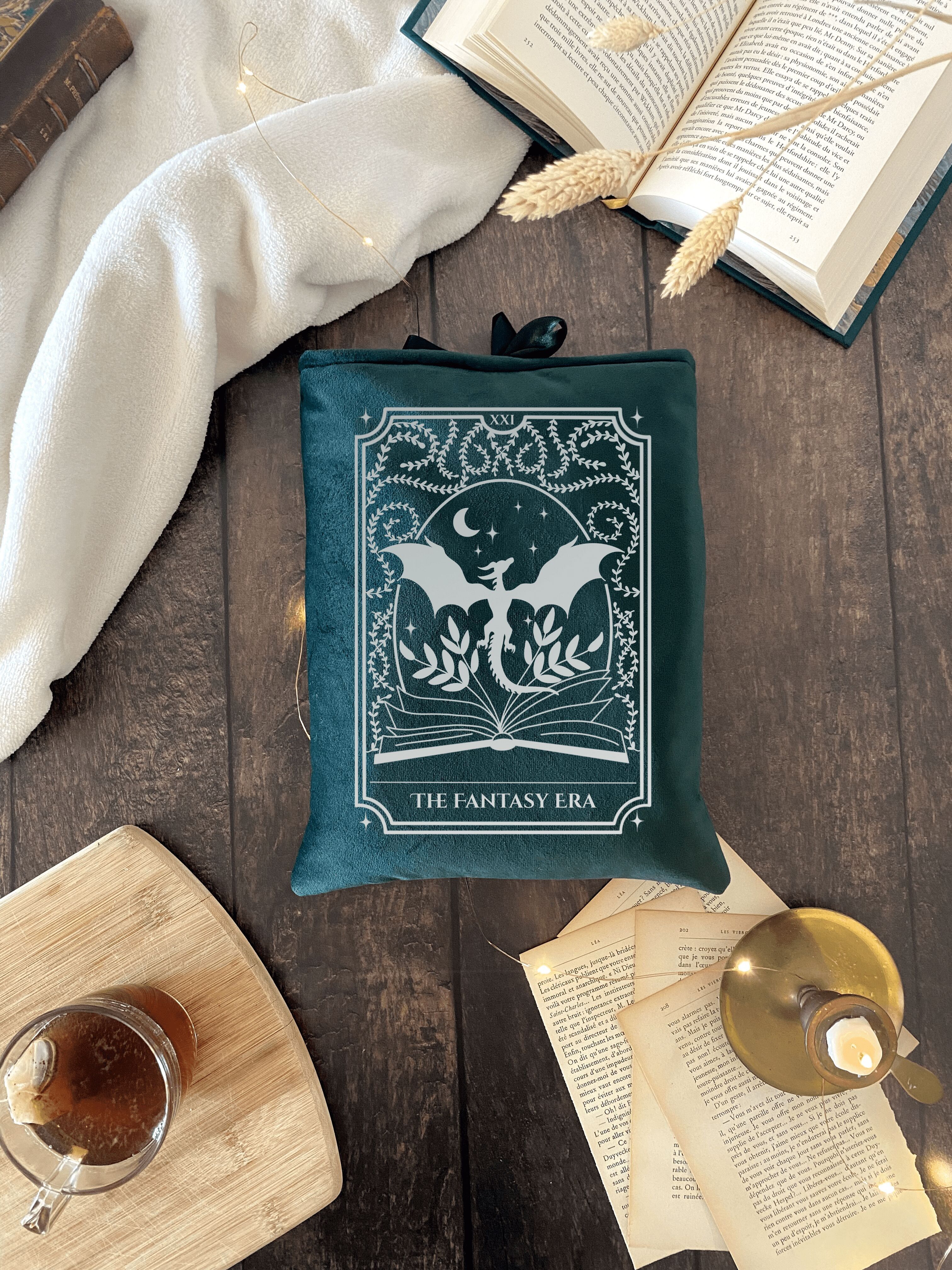 The Fantasy Era - Estuche para libros "Clásico" - Verde / Plata