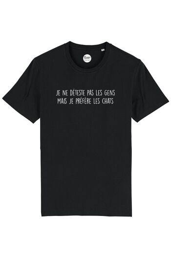 Tshirt Homme - Je deteste pas les gens - Noir