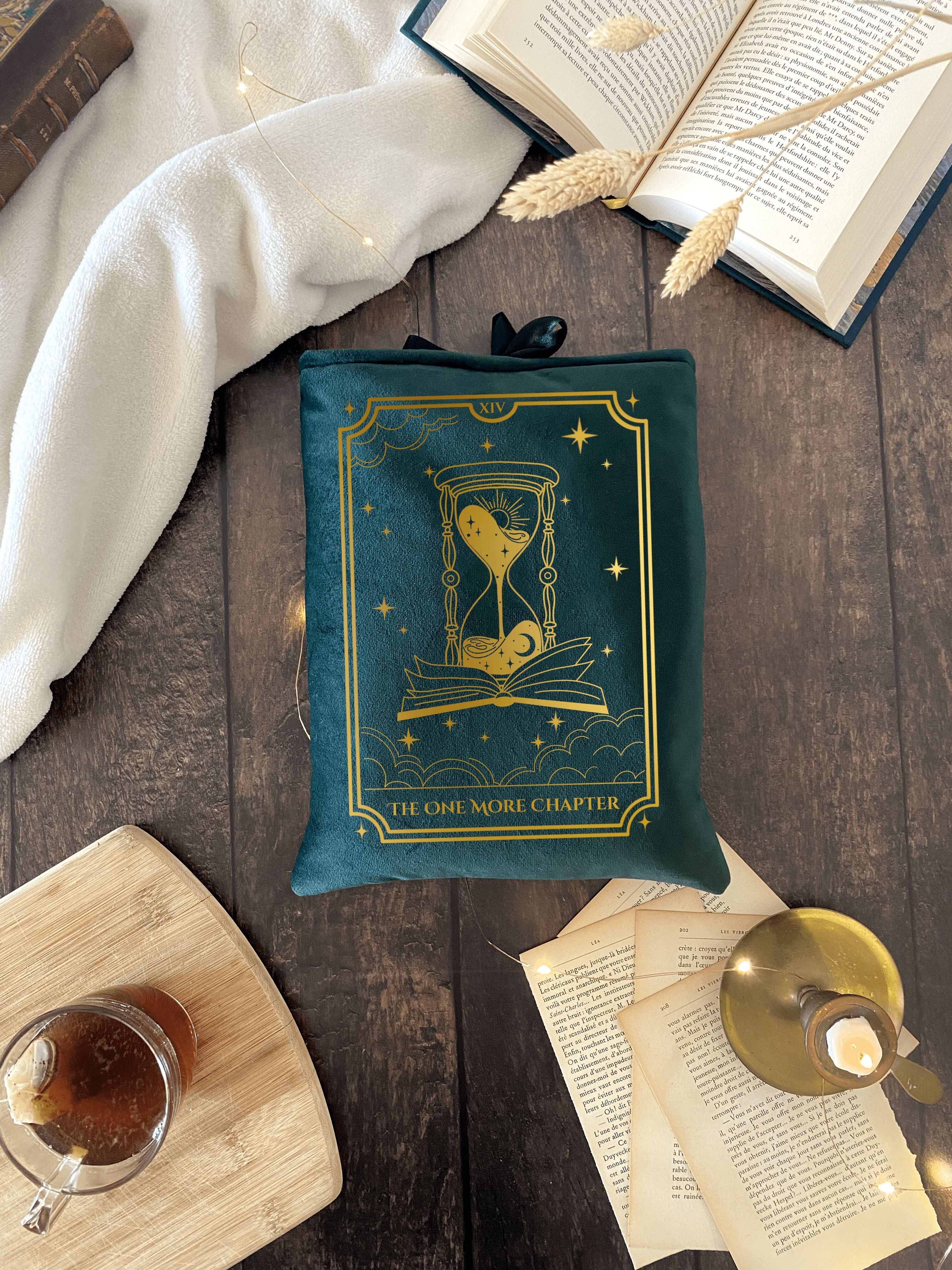 The One More Chapter - Estuche para libros "Clásico" - Verde/Oro