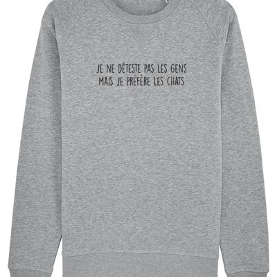 Herren-Sweatshirt - Ich hasse Menschen nicht - Grau meliert