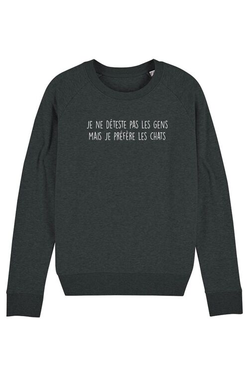 Sweat Homme - Je deteste pas les gens - Noir