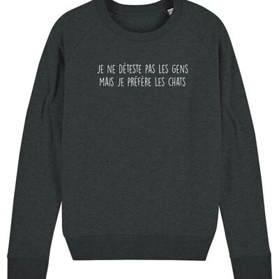 Sweat Homme - Je deteste pas les gens - Noir