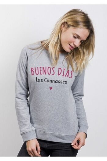 Sweat Femme - Buenos dias las conasses - Gris 1