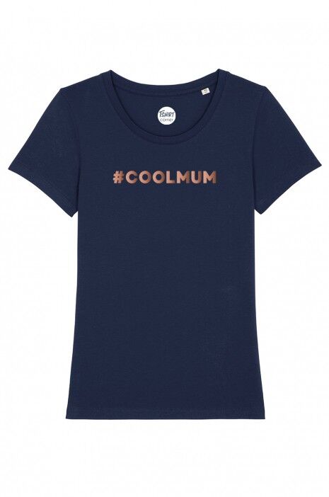 Damen T-Shirt - #Cool Mum - Navy - Roségold