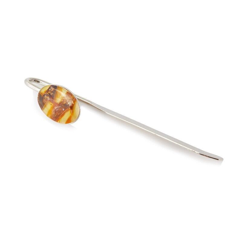 Segnalibro in metallo e ambra - MZ08