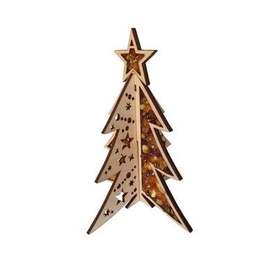 Decorazione per albero di betulla e ambra, 13.5x11cm-FLV9