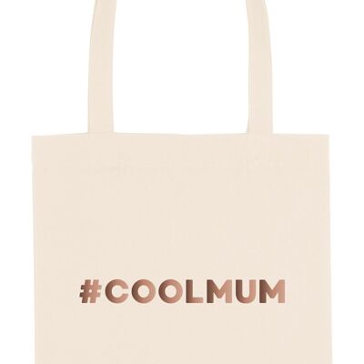 Tote Bag - #Cool Mum - Ecru - Rose Gold