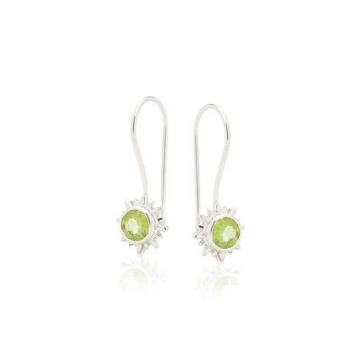 Orecchini con peridoto verde naturale, in argento rodiato 925/1000 - CCP-BO007