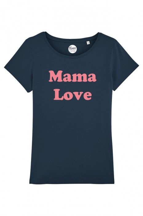 Damen T-Shirt - Mama Love - Navy - Flex Pink