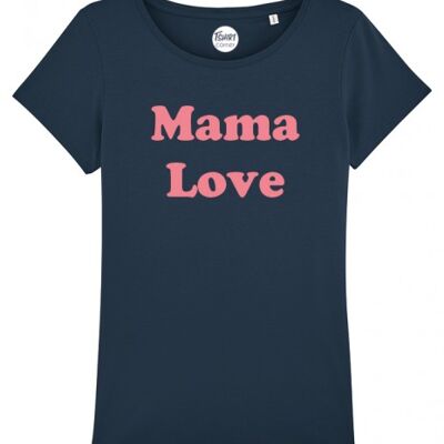 Damen T-Shirt - Mama Love - Navy - Flex Pink