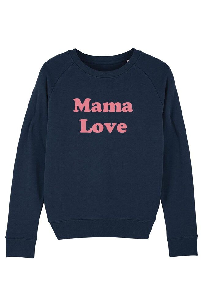 Women Sweatshirt - Mama Love - Navy - Flex Pink