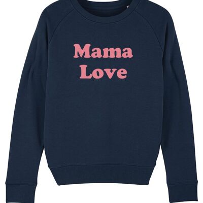 Felpa da donna - Mama Love - Navy - Flex Pink