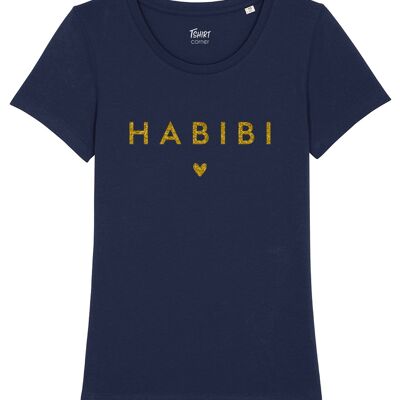 T-Shirt Damen - Habibi - Navy - Glitzer