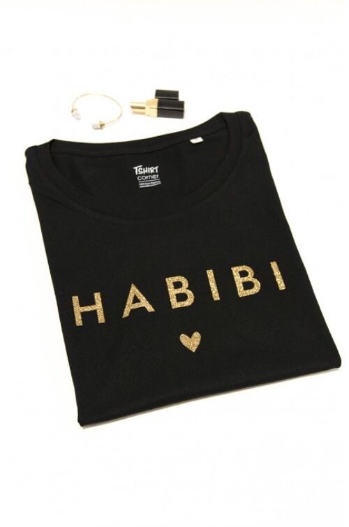 T-Shirt Femme - Habibi - Noir Chiné - Glitter