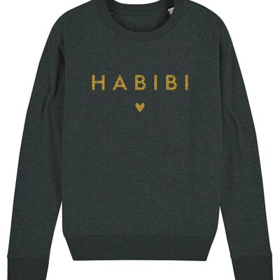 Women Sweatshirt - Habibi - Heather black - Glitter
