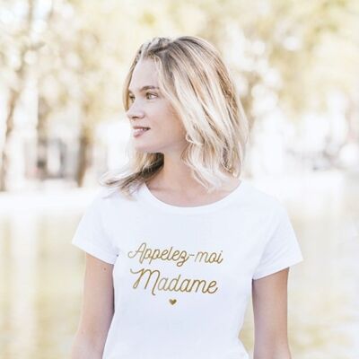 T-Shirt da Donna - Call Me Madame - Bianca - Oro Rosa