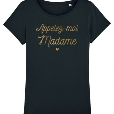 Damen T-Shirt - Call Me Madame - Schwarz - Roségold