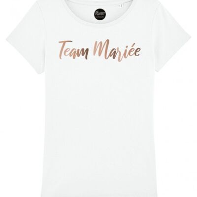 Women's T-Shirt - Team Bride - White - Rose Gold