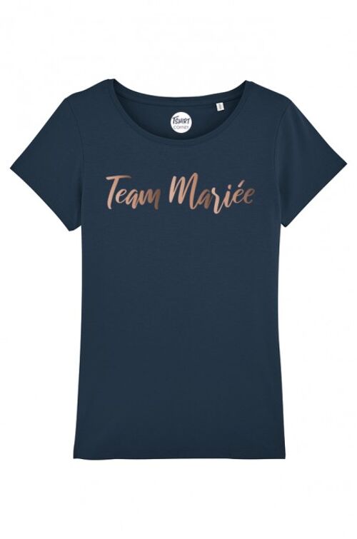 T-Shirt Femme - Team mariée - Navy - Or Rose