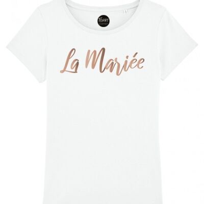 T-Shirt Donna - La Sposa - Bianco - Oro Rosa