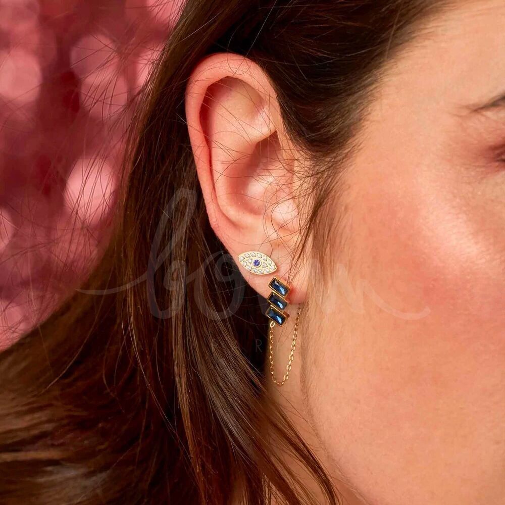 Ohrstecker Youlia – Edelstahl, Augenmuster mit Zirkonoxiden