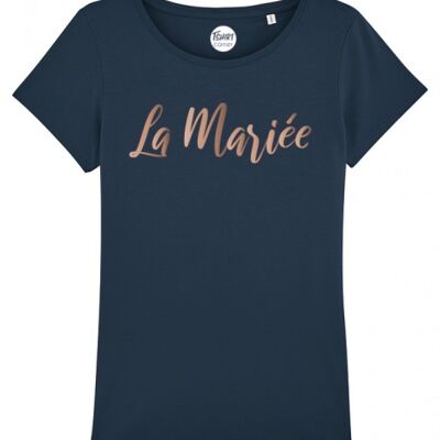 T-Shirt da Donna - La Sposa - Navy - Oro Rosa