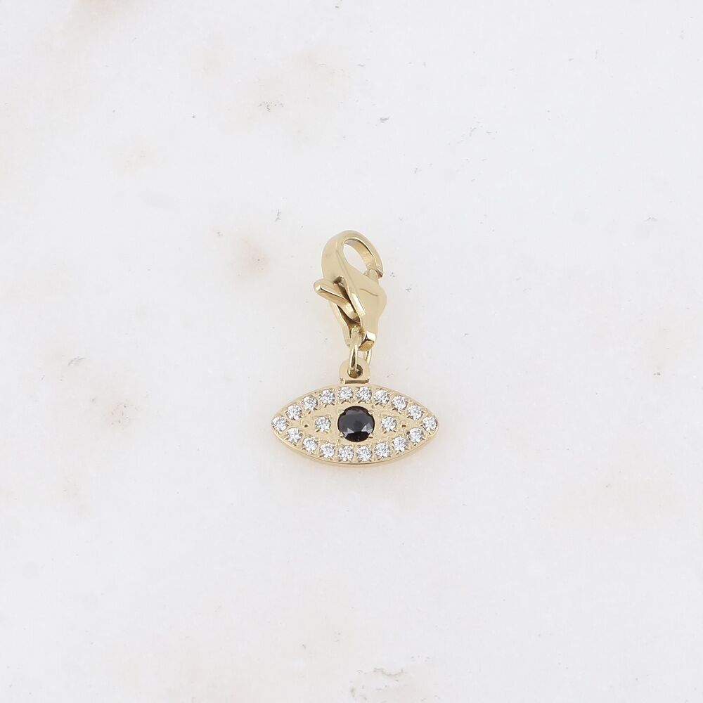 Youlia-Charm aus Edelstahl – Öse mit Zirkoniumoxiden besetzt