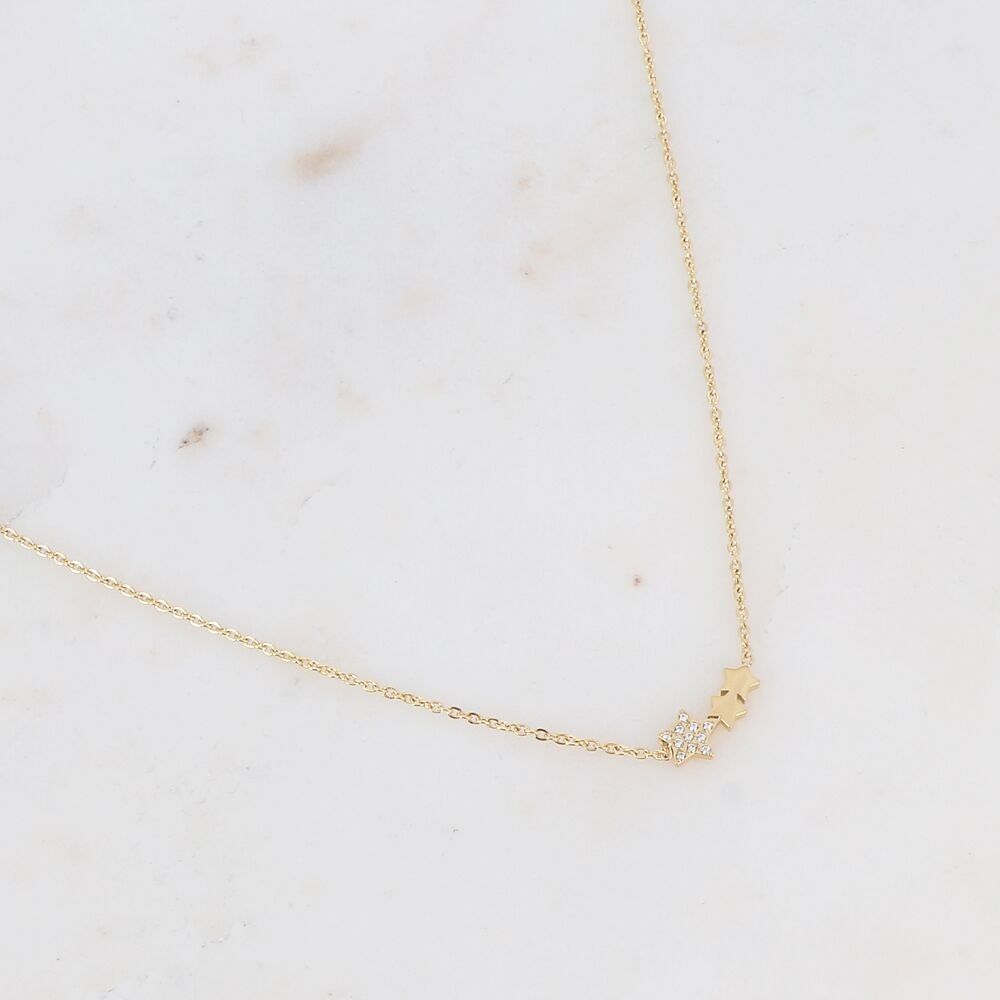 Collana Cometa - 3 stelle e ossidi di zirconio