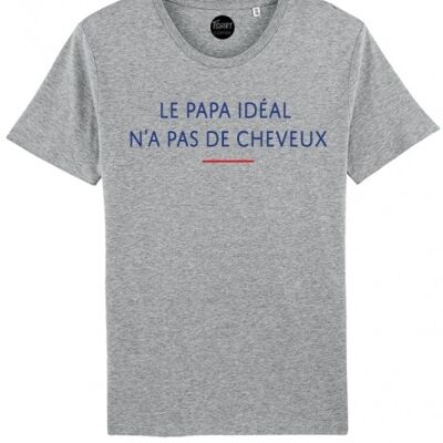 Tshirt Homme - Papa idéal n'a pas de cheveux - Gris