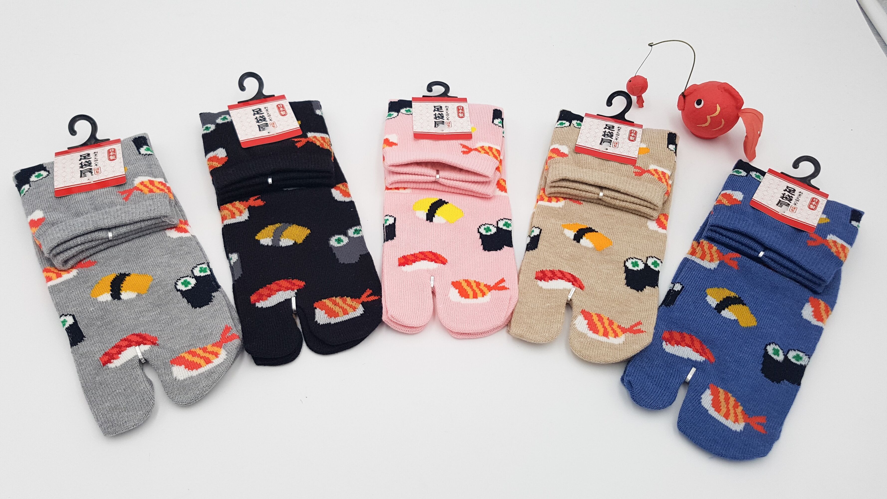 Japanese Tabi Socks in Cotton and Sushi Maki Pattern Made in Japan Size Fr 34 - 40