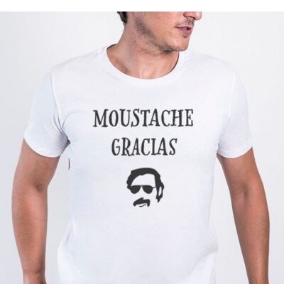 Maglietta da uomo - Gracias Moustache - Bianca