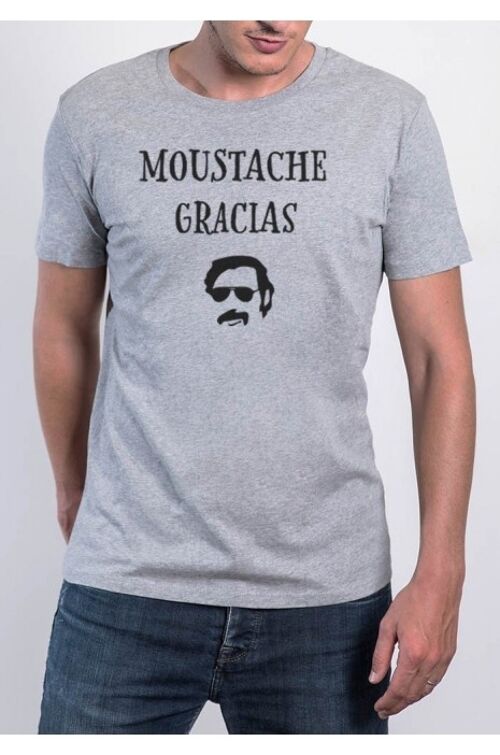Tshirt Homme - Moustache Gracias - Gris
