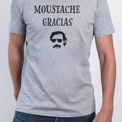 Men's Tshirt - Mustache Gracias - Gray
