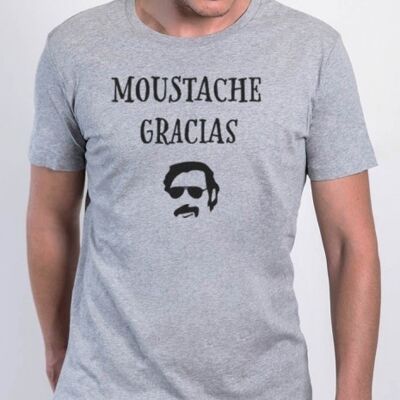 Maglietta da uomo - Gracias Moustache - Grigia