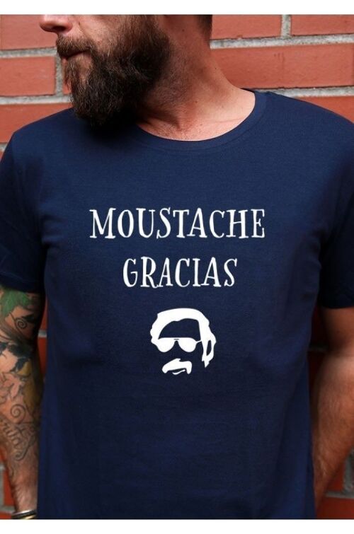 Tshirt Homme - Moustache Gracias - Navy