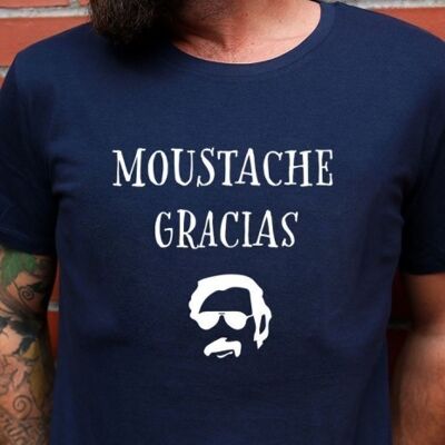 Men's Tshirt - Mustache Gracias - Navy