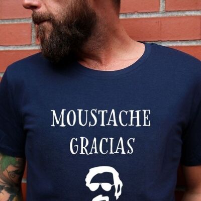 Maglietta da uomo - Moustache Gracias - Navy