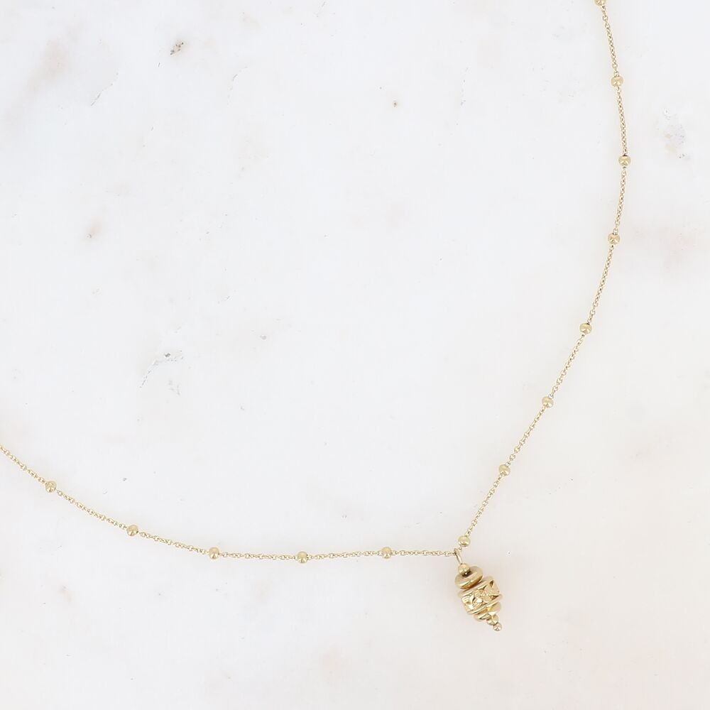 Aaliyo-Stahlhalskette – Kugelkette, geflochtener Anhänger und Perlen