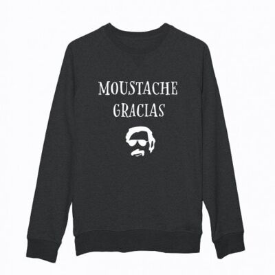 Sudadera Hombre - Gracias Moustache - Negro