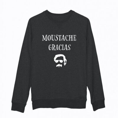 Men's Sweatshirt - Gracias Mustache - Black
