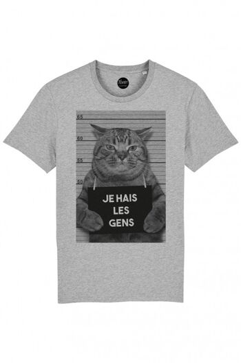 Tshirt Homme - Chat hais les gens - Gris