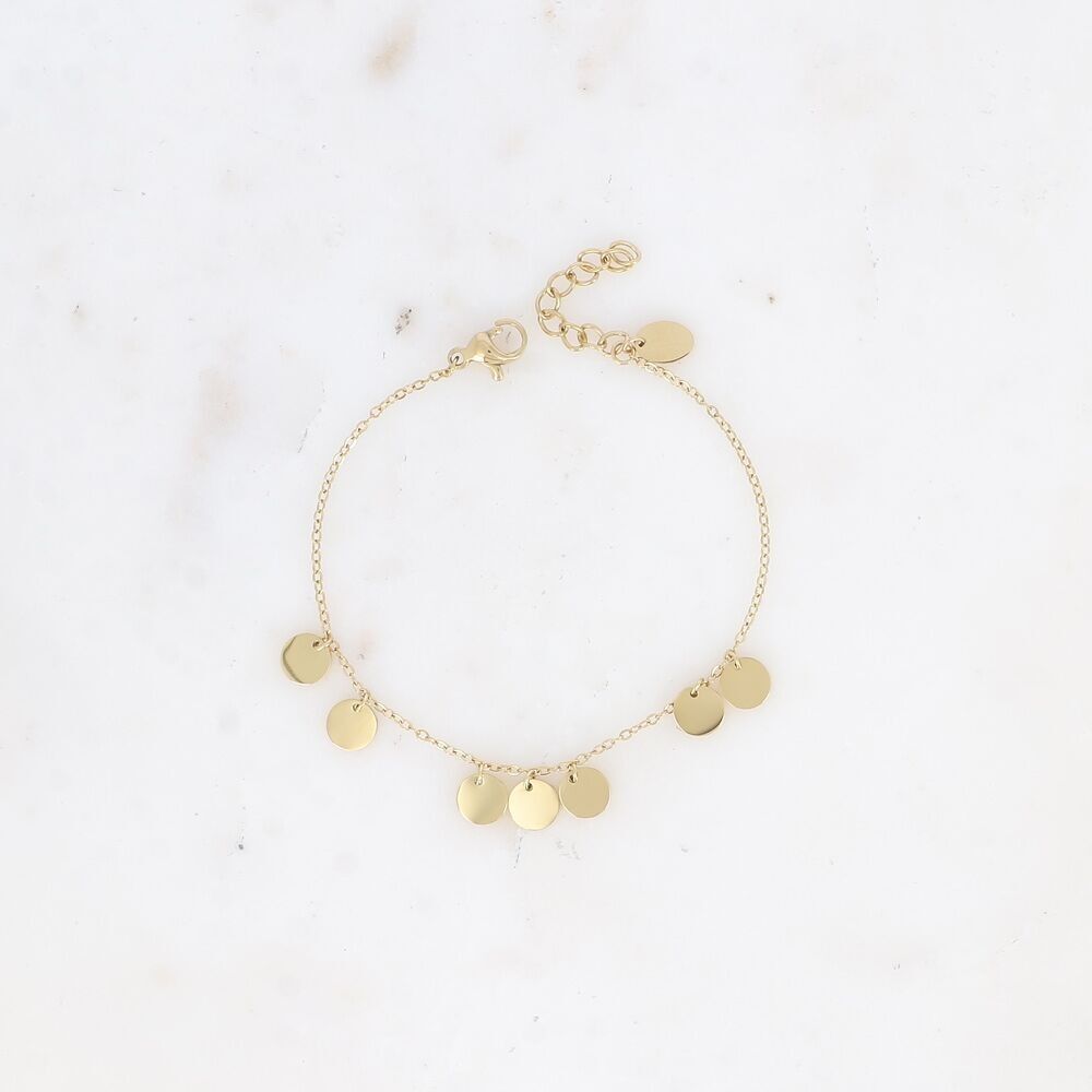 Olivenarmband - flache runde Quasten