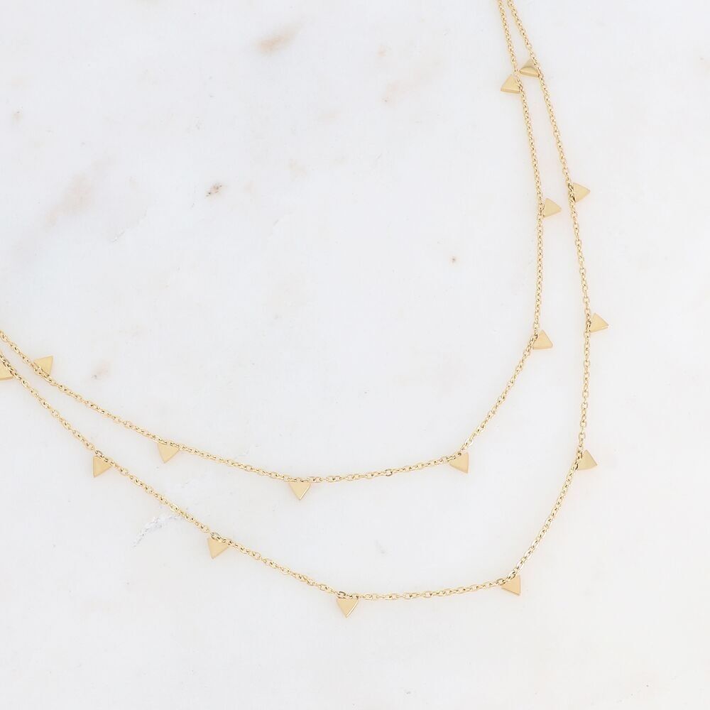 2-row necklace - triangular discs