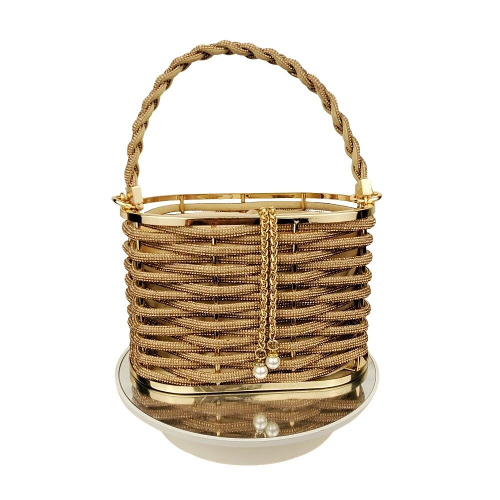 Borsa da sera con pietre di cristallo più alla moda, pochette con cestino di strass, regalo di Natale Y3028