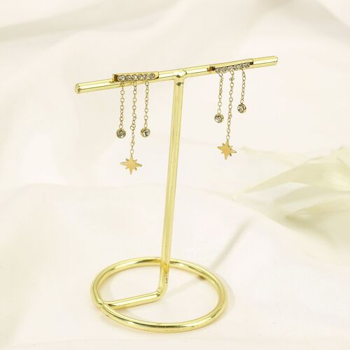 Boucles d'oreilles étoile du nord en acier inoxydable -BO100298