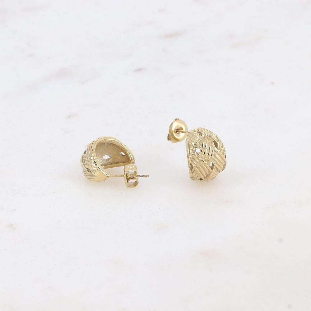 Mini-Creolen – geflochtener Korbgeflecht-Effekt