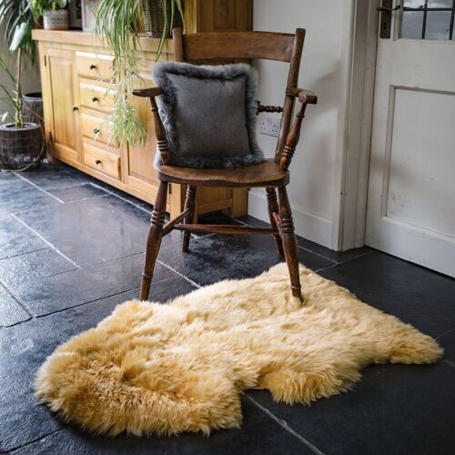 Mustard Single Sheepskin Rug 90-100cm
